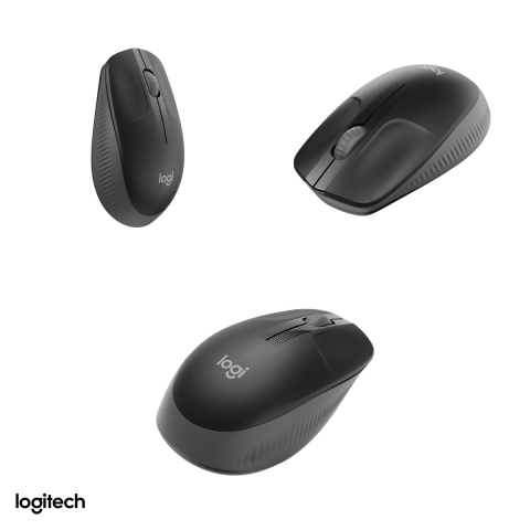 Mouse wireless Logitech M190 full-size, 2.4 GHz cu receptor USB, senzor optic 1000 DPI, 3 butoane, raza de lucru 10 m, 1 baterie AA, forma ambidextra, gri inchis, 910-005905 [3]