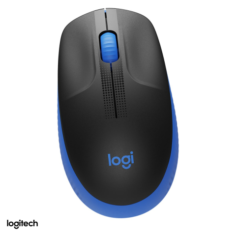Accesorii IT - Mouse wireless Logitech M190 full-size, receptor USB nano 2.4 GHz, senzor optic 1000 DPI, 3 butoane, raza de lucru 10 m, 1 baterie AA, ambidextru, albastru, 910-005907