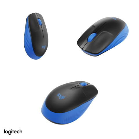 Mouse wireless Logitech M190 full-size, receptor USB nano 2.4 GHz, senzor optic 1000 DPI, 3 butoane, raza de lucru 10 m, 1 baterie AA, ambidextru, albastru, 910-005907 [3]