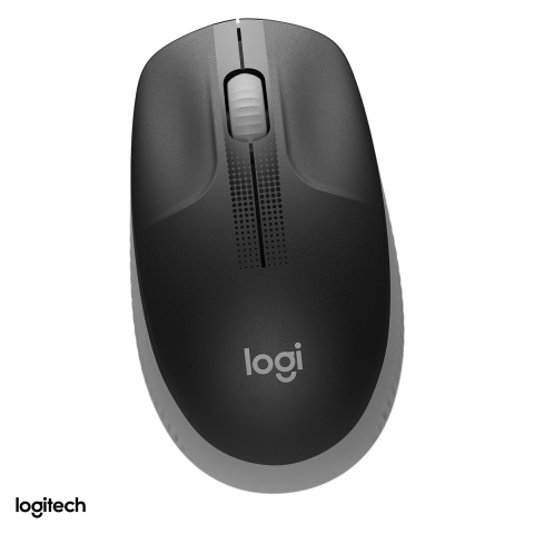 Accesorii IT - Mouse wireless Logitech M190 full-size, receptor USB nano 2.4 GHz, senzor optic 1000 DPI, 3 butoane, raza de lucru 10 m, 1 baterie AA, ambidextru, gri mediu, 910-005906