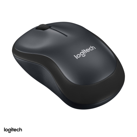 Accesorii IT - Mouse wireless Logitech M220 Silent, clicuri silentioase, receptor nano USB 2.4 GHz, senzor optic 1000 DPI, 3 butoane, ambidextru, 1 baterie AA, gri inchis, 910-004878
