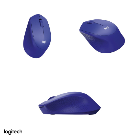 Mouse wireless Logitech M330 Silent Plus, clicuri silentioase SilentTouch, receptor USB 2.4 GHz, senzor optic 1000 DPI, 3 butoane, 1 baterie AA, pentru mana dreapta, albastru, 910-004910 [3]