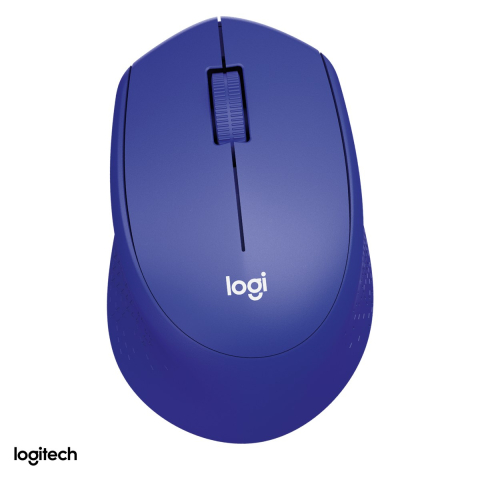 Accesorii IT - Mouse wireless Logitech M330 Silent Plus, clicuri silentioase SilentTouch, receptor USB 2.4 GHz, senzor optic 1000 DPI, 3 butoane, 1 baterie AA, pentru mana dreapta, albastru, 910-004910