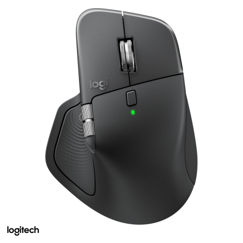 Accesorii IT - Mouse wireless Logitech MX Master 4 cu feedback haptic, Bluetooth si receptor USB inclus, senzor Darkfield 200-8000 DPI, 8 butoane, rotita MagSpeed, Actions Ring, gri grafit, 910-007562