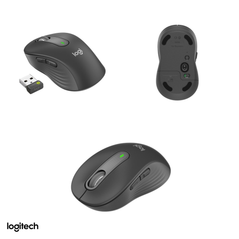 Mouse wireless Logitech Signature M650 for Business, marime Medium, 5 butoane, pentru mana dreapta, receptor Logi Bolt sau Bluetooth, rotita SmartWheel, clicuri silentioase, grafit, 910-006274 [3]