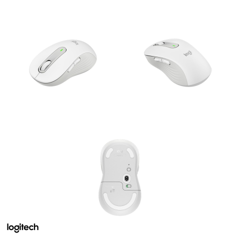 Mouse wireless Logitech Signature M650 L pentru mana dreapta, marime L, 5 butoane, receptor Logi Bolt inclus sau Bluetooth, rotita SmartWheel, clicuri silentioase, alb-crem, 910-006238 [3]