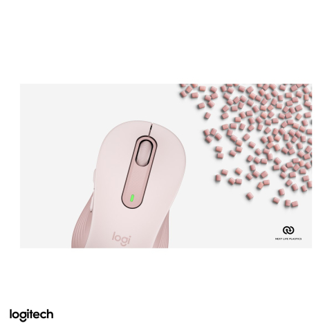 Mouse wireless Logitech Signature M650 L pentru mana dreapta, marime L, 5 butoane, receptor Logi Bolt inclus sau Bluetooth, rotita SmartWheel, clicuri silentioase, roz, 910-006237 [5]
