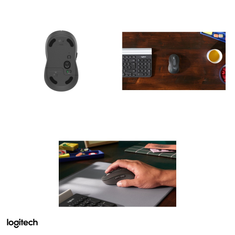 Mouse wireless Logitech Signature M650 pentru mana dreapta, pentru maini mici si medii, 5 butoane, receptor Logi Bolt inclus sau Bluetooth, rotita SmartWheel, clicuri silentioase, grafit, 910-006253 [4]