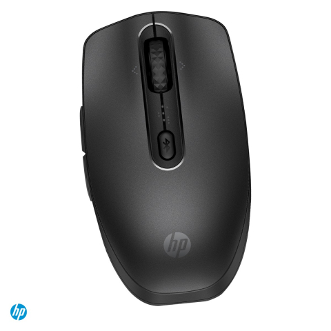 Accesorii IT - Mouse wireless reincarcabil HP 695, Bluetooth, incarcare Qi sau USB-C, 4000 DPI, 7 butoane, rotita 4-D, pana la 3 dispozitive, negru, 8F1Y4AA
