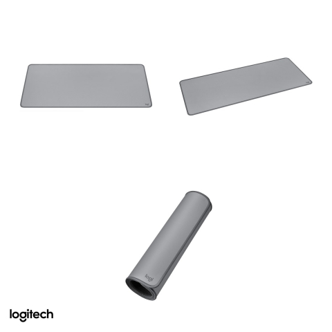Mousepad de birou Logitech Desk Mat Studio Series, 700 x 300 x 2 mm, strat anti-varsare, baza antiderapanta din cauciuc natural, gri mediu, 956-000052 [3]