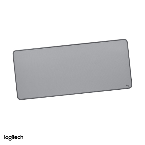 Design - Mousepad de birou Logitech Desk Mat Studio Series, 700 x 300 x 2 mm, strat anti-varsare, baza antiderapanta din cauciuc natural, gri mediu, 956-000052