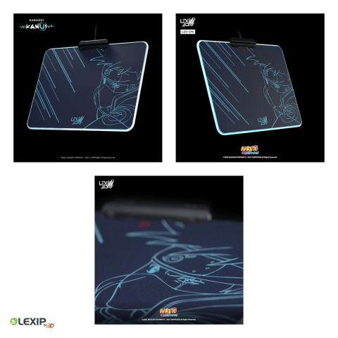 Mousepad gaming rigid Lexip Kakashi Kamui, Naruto Shippuden, iluminare RGB prin USB, 350 x 250 x 4 mm, cablu impletit 1,6 m, TSXLXMP0002 [3]