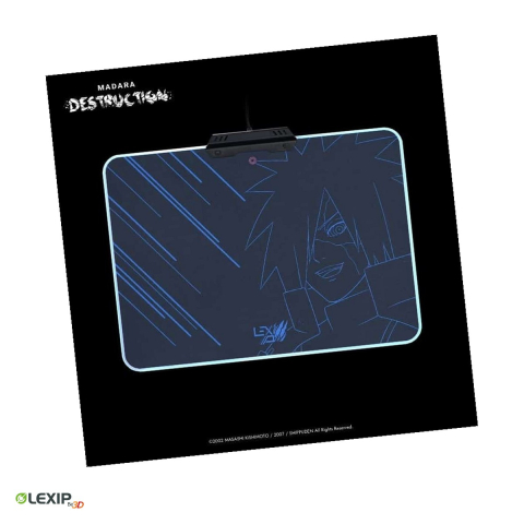 Mouse Pad Gaming - Mousepad gaming rigid Lexip Madara, Naruto Shippuden, contur iluminat RGB, suprafata micro-texturata, TSXLXMP0003