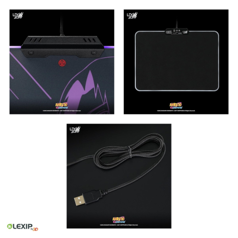 Mousepad gaming rigid Lexip Sasuke Revenge, Naruto Shippuden, contur iluminat RGB, suprafata micro-texturata, TSXLXMP0001 [4]