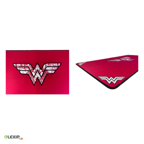 Mousepad gaming XXL flexibil Lexip Wonder Woman Pink, 900 x 400 x 4 mm, neopren lavabil, baza din latex antiderapanta, roz, WAXLXMP0005 [4]