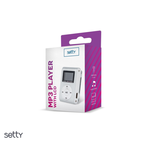 MP3 player Setty cu afisaj LCD si casti incluse, slot microSD (pana la 32 GB), Argintiu [3]