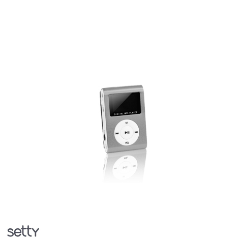 Player Media - MP3 player Setty cu afisaj LCD si casti incluse, slot microSD (pana la 32 GB), Argintiu
