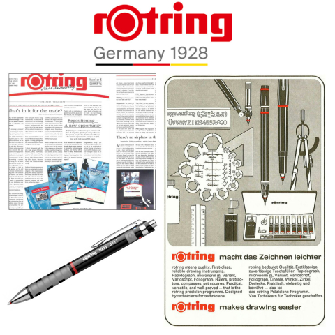 Multi-instrument Triopen Negru Tikky cu Sistem Gravitational, Creion Mecanic 0.7mm, Pix Albastru, Rosu si Radiera, Rotring [4]