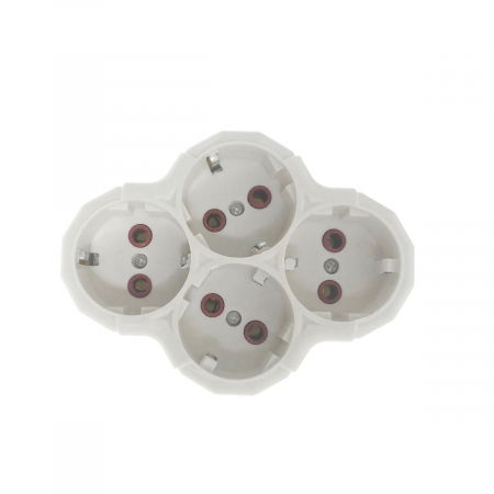 Multipriza DS004 cu 4 porturi schuko,16A, 250V, alba [1]