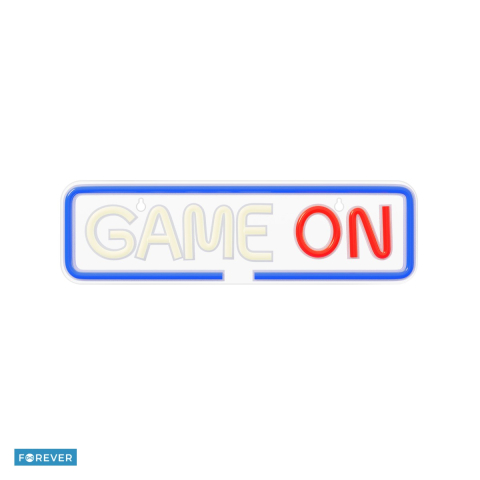 Neoane LED - Neon LED pe plexiglas Forever Light, Game On, dimensiuni 400 x 18 x 120mm, cablu USB cu lungimea 2m, multicolor