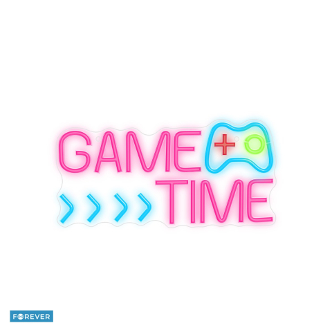 Neoane LED - Neon LED pe plexiglas Forever Light, Game Time, dimensiuni 200 x 15 x 400 mmmm, cablu USB cu lungimea 2m, multicolor
