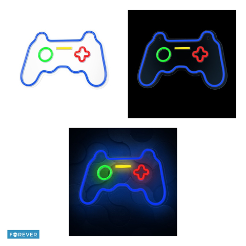 Neon LED pe plexiglas Forever Light, Gamepad, dimensiuni 410 x 16 x 275mm, cablu USB cu lungime 2m, multicolor [3]