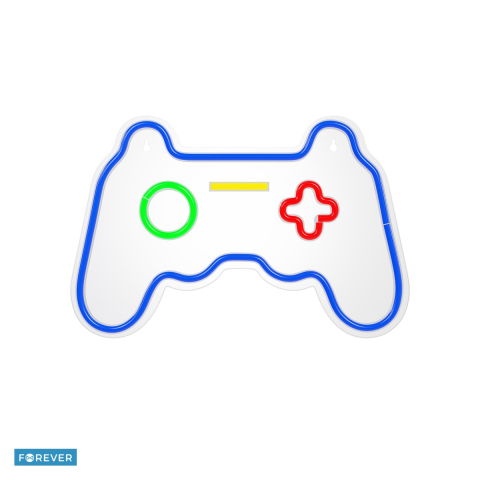 Neoane LED - Neon LED pe plexiglas Forever Light, Gamepad, dimensiuni 410 x 16 x 275mm, cablu USB cu lungime 2m, multicolor