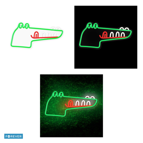 Neon LED pe plexiglas Forever Light, Jurassic Croc, dimensiuni 400 x 16 x 210mm, cablu USB cu lungimea 2m, verde [3]