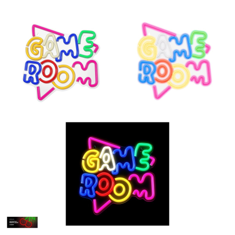 Neon LED pe plexiglas Neolia, Game Room, dimensiuni 325 x 20 x 345mm, cablu USB cu lungimea 2m, multicolor [3]