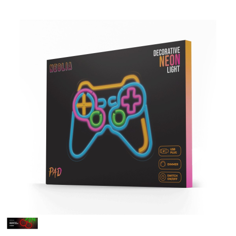 Neon LED pe plexiglas Neolia, Pad, dimensiuni 422 x 20 x 311mm, cablu USB cu lungime 2m, multicolor [3]
