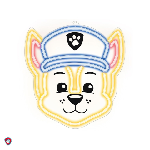 Neoane LED - Neon LED pe plexiglas Psi Patrol, Paw Patrol Chase, dimensiuni 40 x 40cm, cablu USB cu lungime 1.5m
