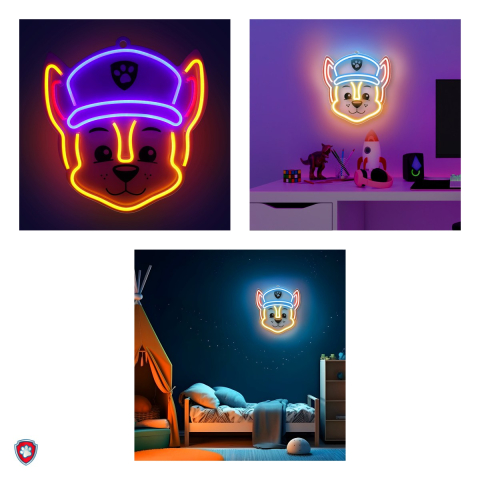 Neon LED pe plexiglas Psi Patrol, Paw Patrol Chase, dimensiuni 40 x 40cm, cablu USB cu lungime 1.5m [3]