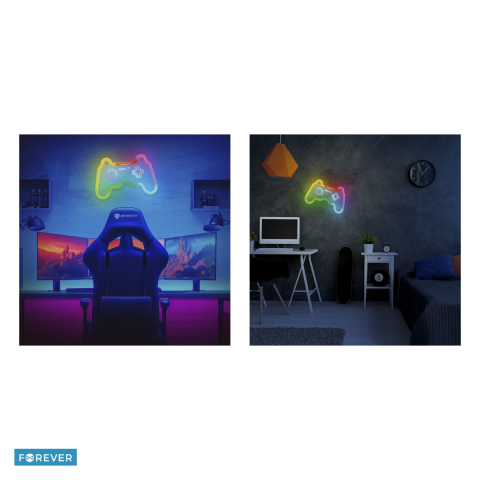 Neon LED RGB Forever Light, Gamepad, dimensiuni 425 x 28 x 285mm, cu telecomanda, cablu USB cu lungime 2m [4]