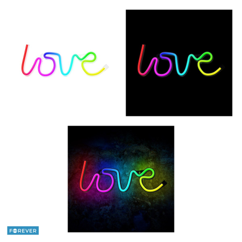 Neon LED RGB Forever Light, Love, dimensiuni 355 x 20 x 130mm, cu telecomanda, cablu USB cu lungime 2m [3]