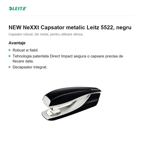NEW NeXXt Capsator metalic Leitz 5522, negru [1]