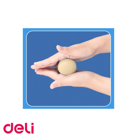 Nisip modelabil Deli, galetusa 500g cu 6 forme de modelaj, galben, pentru copii [3]