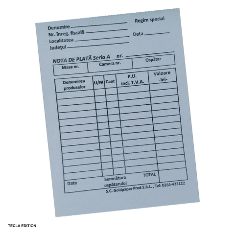 Formulare tipizate - Nota de plata, A6, 100 file