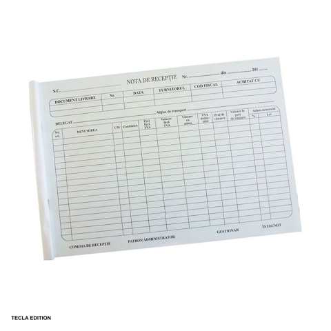 Formulare tipizate - Nota de receptie, model vechi, A4, autocopiativ, 50 seturi x 2 exemplare, 100 file