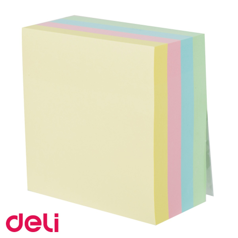 Notes adeziv Deli, 76x76mm, 400 file in 4 culori pastel, pentru organizare rapida la birou [3]