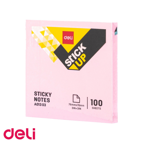 Notes, Post-it si cuburi de hartie - Notes adeziv Deli 76x76mm, culori pastel asortate, 100 file, pentru organizare rapida la birou