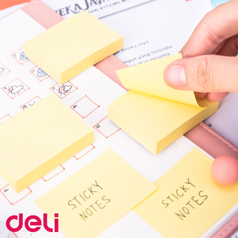 Notes adeziv Deli, galben, 38x51mm, 100 file, pentru birotica si organizare rapida [4]
