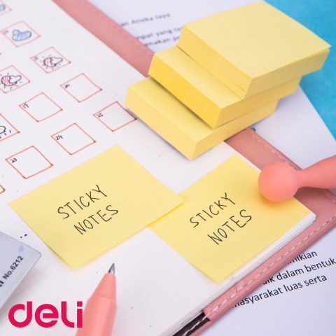 Notes adeziv Deli, galben, 38x51mm, 100 file, pentru birotica si organizare rapida [3]