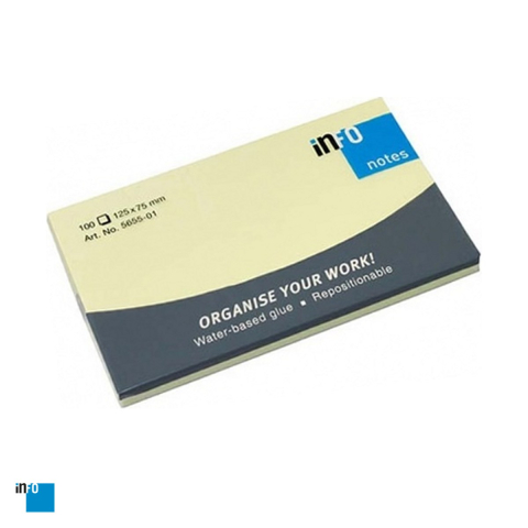 Birotica papetarie - Notes adeziv inFO, 75x125 mm, 100 file, galben pal