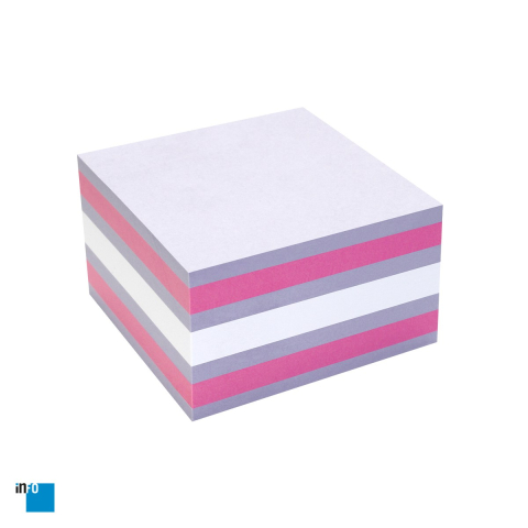 Notes adeziv inFO, 75x75 mm, 450 file, roz, violet si alb, multicolor [3]