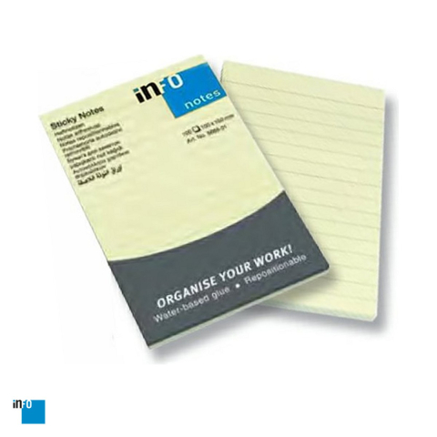Birotica papetarie - Notes adeziv inFO liniat, 100x150 mm, 100 file, galben