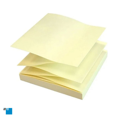 Birotica papetarie - Notes adeziv inFO Z, 75x75 mm, 100 file, galben pal