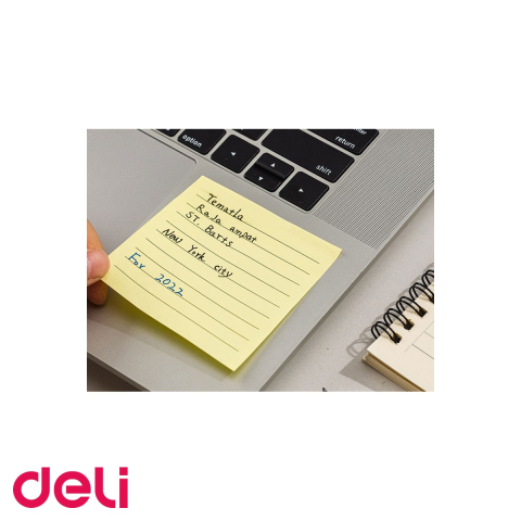 Notes adeziv liniat Deli, 4 culori pastel asortate, 76 x 126 mm, 100 file, pentru birou si acasa [3]