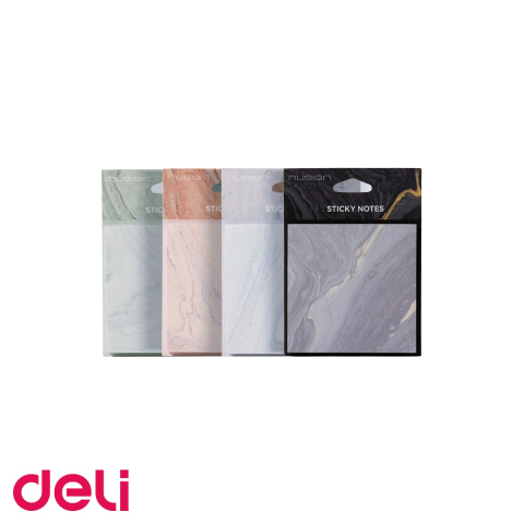 Notes, Post-it si cuburi de hartie - Notite adezive Deli Nusign, design marmorat, 74x74mm, 60 file, hartie premium 80g, pentru birou si organizare