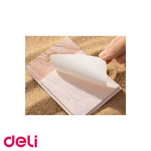 Notite adezive Deli Nusign, design marmorat, 74x74mm, 60 file, hartie premium 80g, pentru birou si organizare [3]