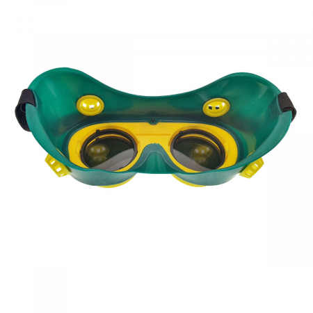Ochelari de protectie industriali, tip masca, doua perechi de lentile, cu ventilatie indirecta, verzi cu galben [8]